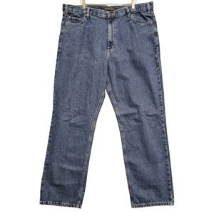 Real‎ Ranch Mens Relaxed Fit Straight Leg Blue Denim Workwear Jeans 42x32 NWT
